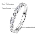 thumbnail image 2 of Vakki Baguette Round Half Eternity Ring for Women Cubic Zirconia Baguette Eternity Wedding Band Size 5-9, 2 of 5
