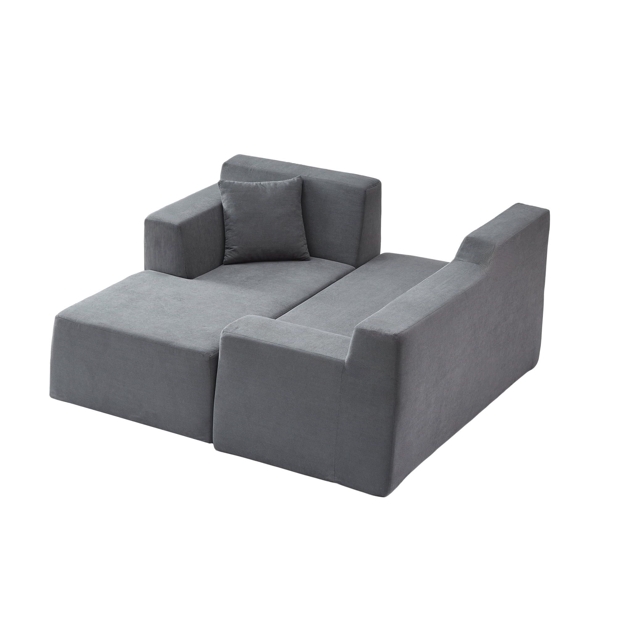 Leumius 96" Modular Sectional Sofa Couches,L-Shape Couch 3 Seat Modular Sofa Memory Foam Sectional Couches for Living Room, Cloud Couch with Oversized Chaise(Dark Gray,Left Facing Chaise)
