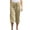 Khaki, variant on JINMGG Shorts for Women $5 Women Casual Solid Color Cropped Trousers Bandage Pockets Elastic Waist Comfortable Straight Pants Khaki XXXXL