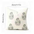 thumbnail image 2 of OCCOA Vintage Floral Print Throw Pillow Cover, Soft Linen Cushion Case for Sofa Couch Bed, 4 Colors Neutral Farmhouse Home Decor, Green, 2 of 7