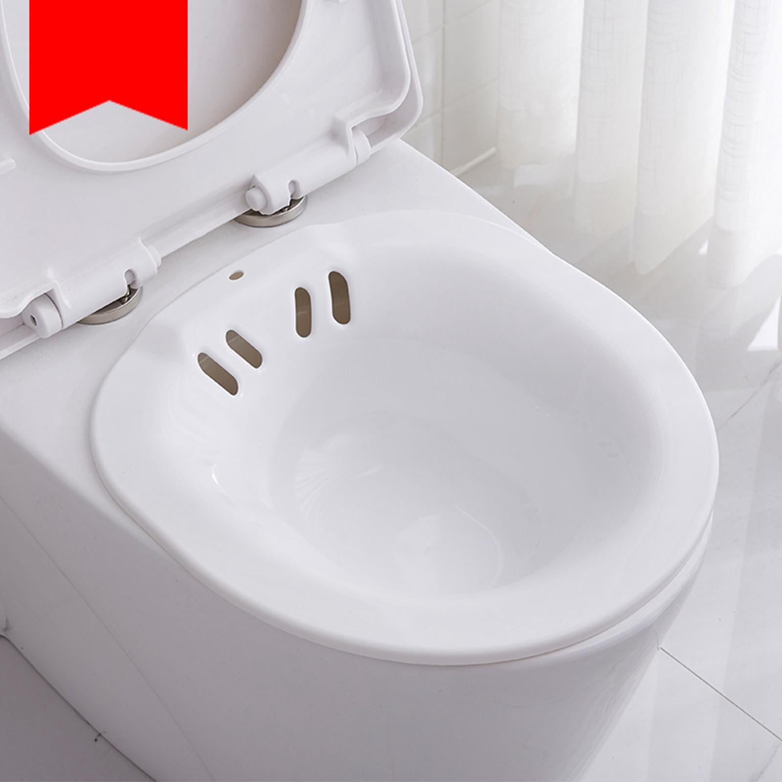 Sitz Bath for Toilet Seat Bidet Basin Over The Toilet Personal Vaginial Steaming White