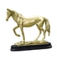thumbnail image 3 of Escultura de caballo, adorno de mesa, estatua creativa de animal coleccionable para dormitorio Oro, 3 of 9