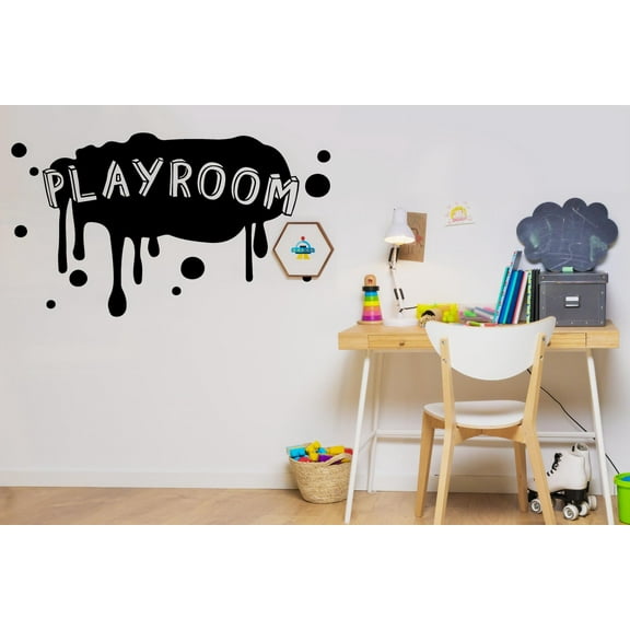 Playrooms Paint Blot Playroom Play Rooms Quotes Wall Sticker Art Decal for Kids Room Playground Playhouse Nursery Kindergarten House Fun Decor Stickers Wall Art Vinyl Decoration Size (27x30 inch)