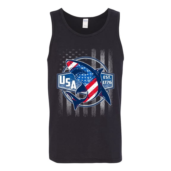 Wild Bobby Great White Shark USA Since 1776 Men Tank Top