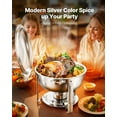 thumbnail image 3 of 5 Qt Buffet Chafing Dish Set with Full Pan - Silver Stainless Steel Round Serving Dish, 3 of 11