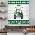 thumbnail image 5 of St. Patrick's Day Sheer Curtains 108" Extra Long, Truck Shamrock Gnomes Green Plaid Wood Light Filering Curtains, Privacy Drapes Simi Floor to Veiling Curtain for Living Room Bedroom Window Treatment, 5 of 9