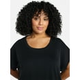 thumbnail image 4 of Terra & Sky Women's Plus Scoop Neck Tunic Tee With Short Sleeves, Sizes 0X-5X, 4 of 5