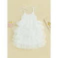 thumbnail image 2 of Bagilaanoe Little Girl Cake Dress Summer Sleeveless A-line Princess Dresses 2T 3T 4T 5T 6T 7T Kid Lace Tulle Patchwork Skirt, 2 of 8