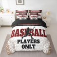 thumbnail image 2 of Homewish Baseball Theme 7pcs Bedding Comforter Set,Ball Sport Game Queen Bedding Sets,Red Black Brown Queen Sheet Sets For Teens,Luxury Bedroom Decor Reversible, 2 of 8