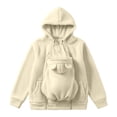 thumbnail image 3 of Pet Pouch Hoodie for Women, Sherpa Fleece Pet Carrier Hoodie with Zippered Kangaroo Pouch, Oversized Warm Sweatshirt with Side Pockets, 3 of 7
