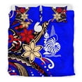 thumbnail image 4 of Juego de cama Nueva Caledonia - Flor tribal con tortugas especial color azul, 4 of 6