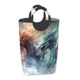 thumbnail image 2 of KLL Ink Style Wave Dragon Laundry Hamper,Large Canvas Fabric Lightweight Storage Basket Toy Organizer Dirty Clothes Collapsible Waterproof, 2 of 6