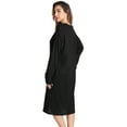 thumbnail image 2 of Just Love Women's Elegant Long Sleeve Nightgown: Comfortable Sleepwear for a Relaxing Night's Rest (Black - Grateful Thankful, 1X), 2 of 3