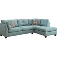 thumbnail image 1 of ACME Laurissa Sectional Sofa & Ottoman in Light Teal Linen Green Finish, 1 of 7