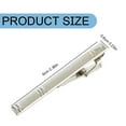 thumbnail image 3 of Bradem Men's Formal Metal Tie Pin&nbsp;- Silver Simple Bar Clasp, Business & Fashion Necktie Accessory, 3 of 9