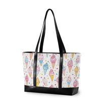 FORMRS Laptop Tote Bag for Women with 15.6" Computer Compartments Handbag, Colorful Ice Cream Pattern