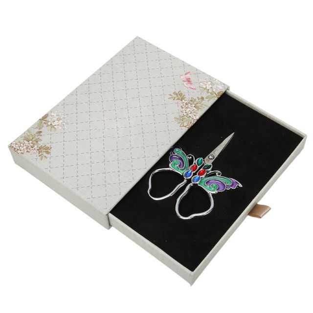 Vintage Embroidery Scissors Butterfly Shaped Practical Ergonomic Handle Scissors for Sewing DIY Silver Green Purple
