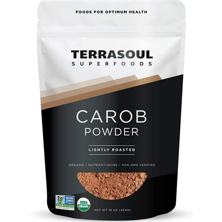 Terrasoul Superfoods Organic Carob Powder, 1 Lb - Cocoa Powder Alternative | High in Fiber