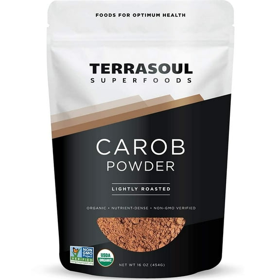 Terrasoul Superfoods Organic Carob Powder, 1 Lb - Cocoa Powder Alternative | High in Fiber
