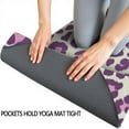 thumbnail image 3 of Light Green and Purple Of Leopard Print Hot Yoga Mat Towel Non Slip for Hot Yoga - Quick-Drying Yoga Mat Cover with 4 Corner Pockets with Travel Bag - Hot Yoga Towel Non Slip 74"x26", 3 of 6