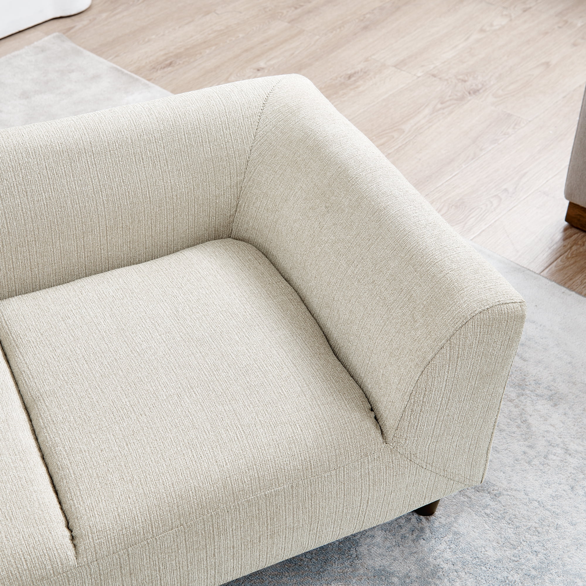 YIYADO Beige Modern Rectangular Pet Sofa with Backrest & Armrests, Soft Cushion Dog Couch, Comfortable Pet Furniture for Small & Medium Dogs