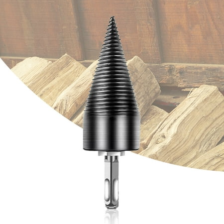 

XWQ Wood Splitter Drill Bit 32mm/42mm Conical Steel Firewood Splitting Tool for Woodworking