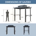 thumbnail image 4 of 5FT x 8FT Double Roof Aluminum BBQ Grill Gazebo with Grey Polycarbonate for Outdoor Use, 4 of 8