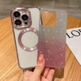 thumbnail image 3 of Compatible with iPhone 13 Pro Magnetic Gardient Glitter Case, Plating Bling Cute Case with MagSafe for Women Girls Full Camera Protector Back Cover for iPhone 13 Pro 6.1'' Pink, 3 of 11