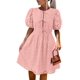 thumbnail image 1 of Vestido de verano KIRUNDO 2025, manga corta abullonada, ojales, rosa algodón, 1 of 9