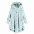 thumbnail image 5 of Herrnalise Women's Lightweight Vee Cardigan Sweater Women Plus Size Button Plush Tops Hooded Loose Cardigan Wool Coat Winter Jacket, 5 of 6