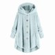 thumbnail image 5 of Puntoco Mujer Tallas grandes Botón Felpa tops Con capucha Cárdigan suelto Abrigo de lana Chaqueta de invierno Selecciones de flash Puntoco Puntoco-7499, 5 of 6