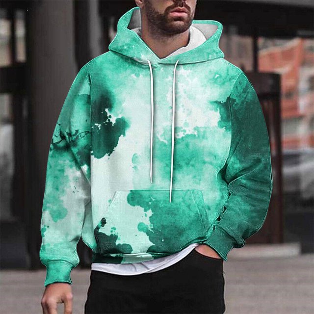 Sudadera con capucha para hombre, estilo casual, con cuello redondo, estampado, manga larga, blusa de poliéster