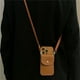 thumbnail image 4 of Funda de teléfono con cordón cruzado para iPhone, carcasa de silicona con ranura para tarjeta, 15 Pro Max, 14, 13, 12, 4 of 5