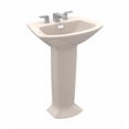 thumbnail image 4 of Toto Soiree 25-1/8" Pedestal Bathroom Sink with 3 Faucet Holes Drilled and Overflow, Pedestal Included, Available in Various Colors, 4 of 5