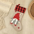 thumbnail image 6 of Christmas Stockings, 18 Inches Burlap Buffalo Plaid Stockings with Sweden Gnomes Family Christmas Stocking for Xmas Home Decor, Christmas Decorations, 6 of 6