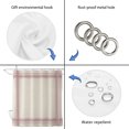 thumbnail image 5 of Rose Pink Grid Lines Bathroom Shower Curtains with 12 Hooks Polyester Waterproof Shower Curtain for Stalls and Bathtubs Boho Minimalist Stripes Texture Beige Decorative Bathroom Curtain 36x72 Inches, 5 of 9