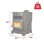 Ashley Hearth Pellet Stove Home Heater with WiFi & Bluetooth Control, AP5622-W, Black