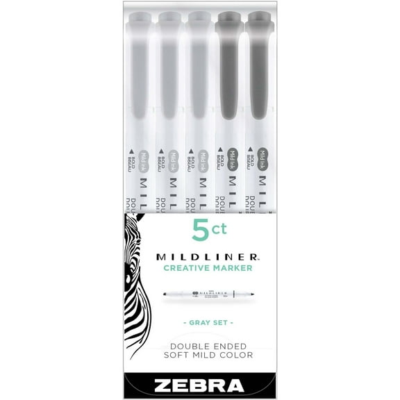 Zebra Pen Mildliner Highlighter, Multicolor, 5 Count (Pack of 1)