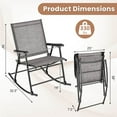 thumbnail image 3 of Costway Lot de 2 Chaises Berçantes Pliantes de Patio, Cadre en Métal Robuste, Berceuses d'Extérieur, 3 of 8