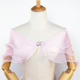 thumbnail image 4 of YAOBAMM See-through Mesh Shawl Bridal Shawl See through Mesh Buckle V Neck Romantic Soft Lightweight Wedding Party Prom, 4 of 6