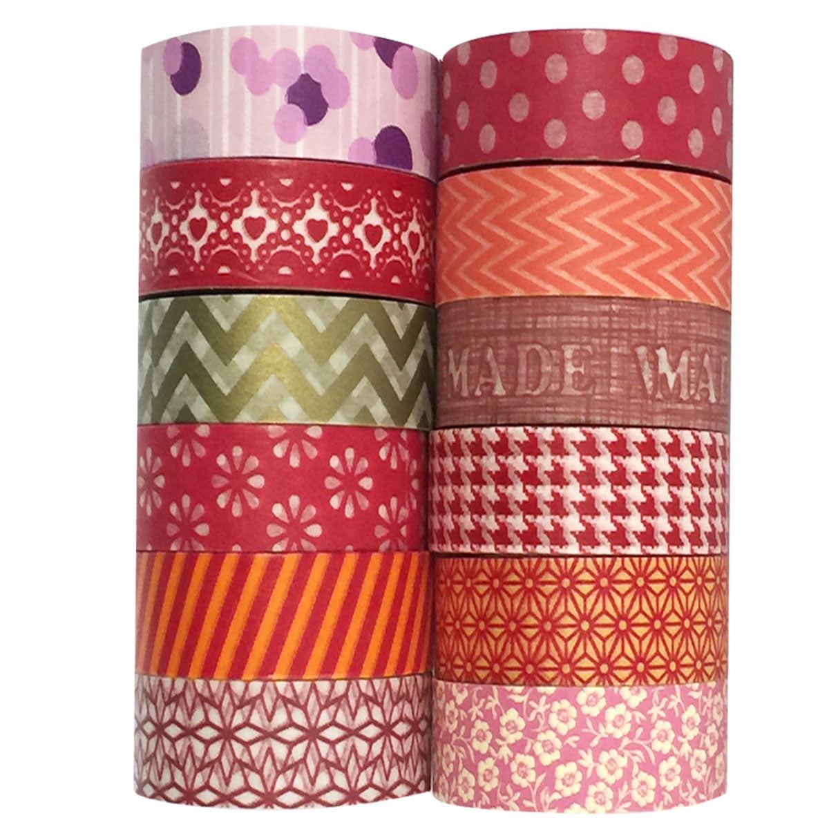 Wrapables Washi Tapes Decorative Masking Tapes, Set of 12, ADSET08