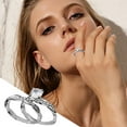 thumbnail image 5 of KDSJSXW Wedding Rings Silver Fried Dough Twist Geometry Rhinestone Ring Cross Engagement Ring Full Diamond Zirconia Solitaire Ring for Women Size 5 10 Chunky Rings Gold Plated Rings (Silver,6), 5 of 6