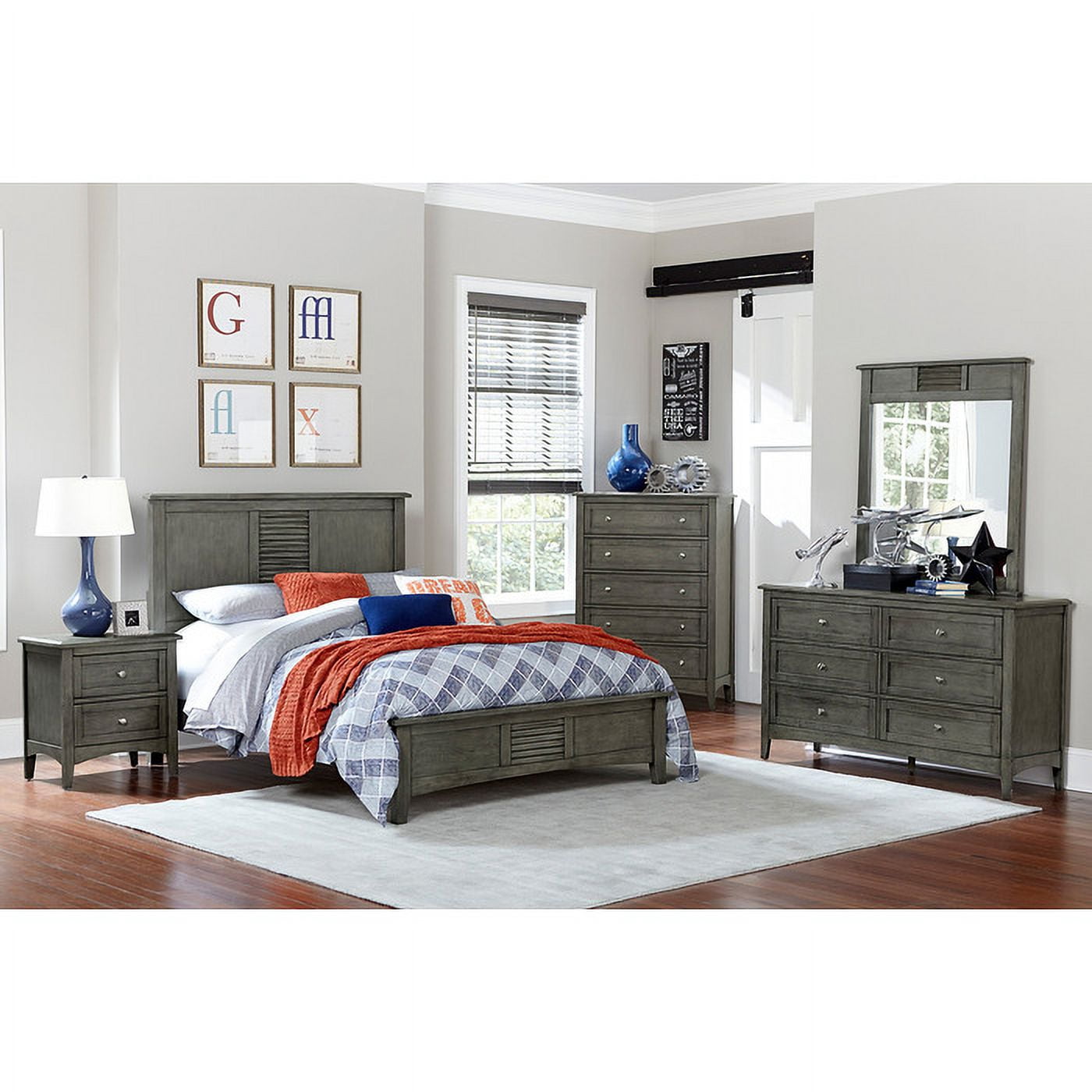 Garcia Collection Transitional Styling with Cool Gray Finish