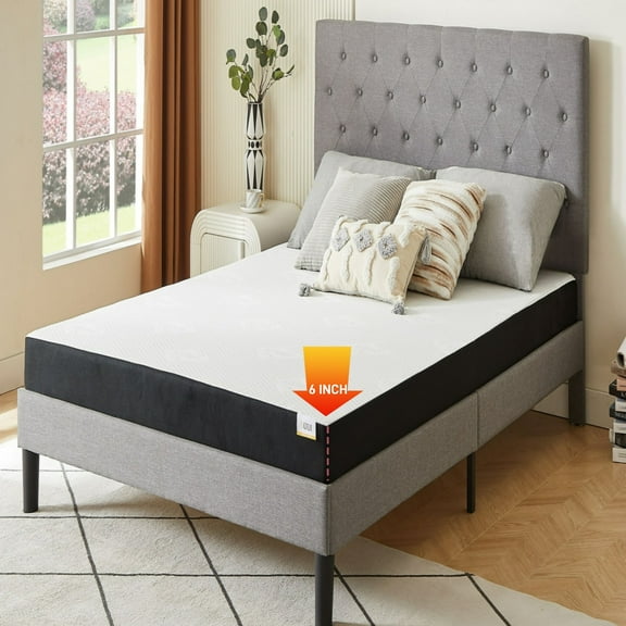 BMMB Memory Foam Mattress,6 inch, Twin, Medium Firm Feel, Waterproof Cover, Adult