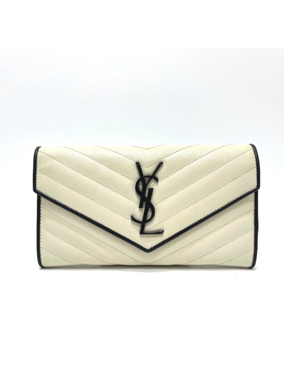 Pre-Owned Yves Saint Laurent SAINT LAURENT PARIS 372264 Cassandra Chevron Bicolor Wallet, Long...