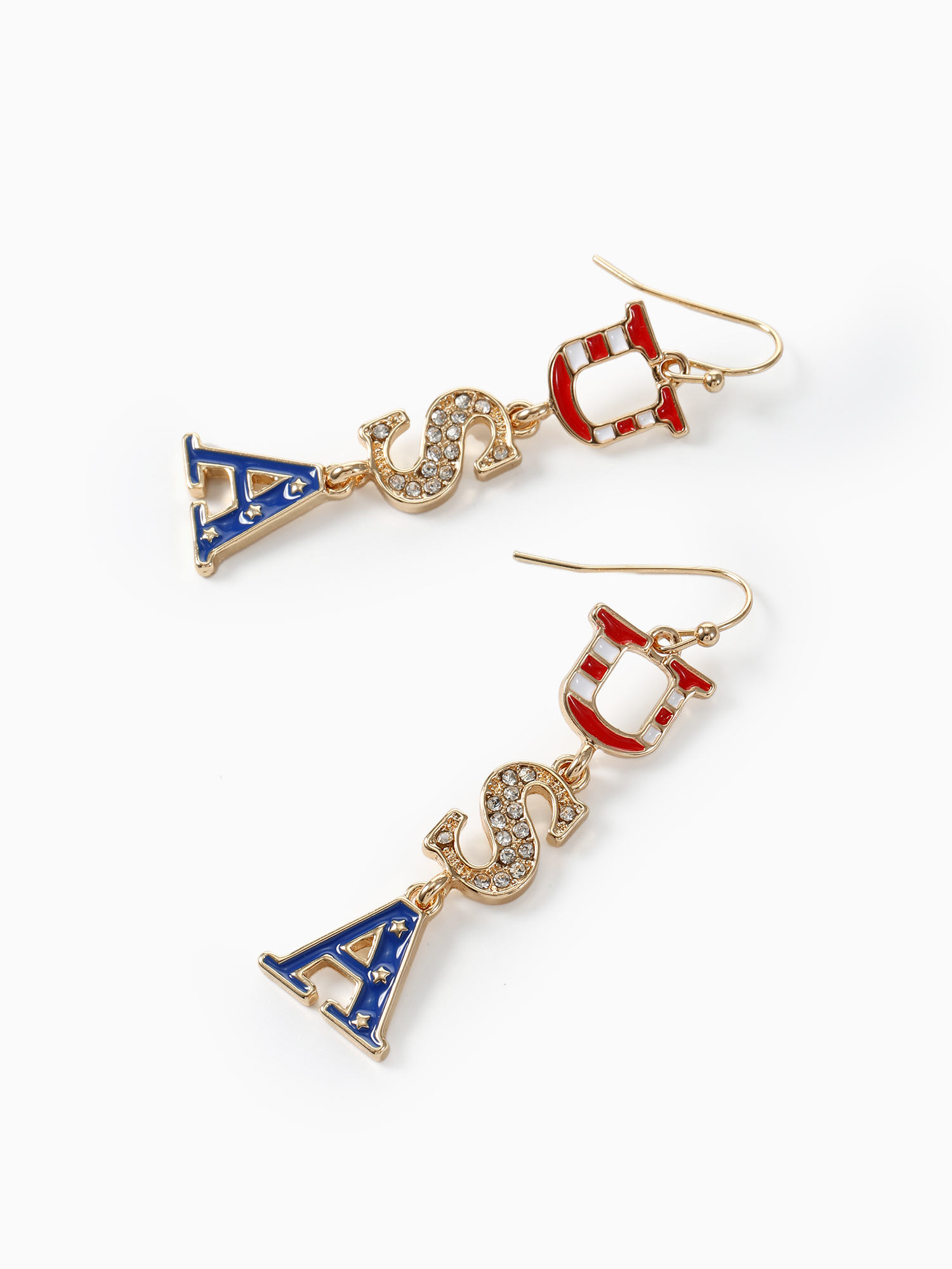Way to Celebrate Americana USA Letter Drop Earrings