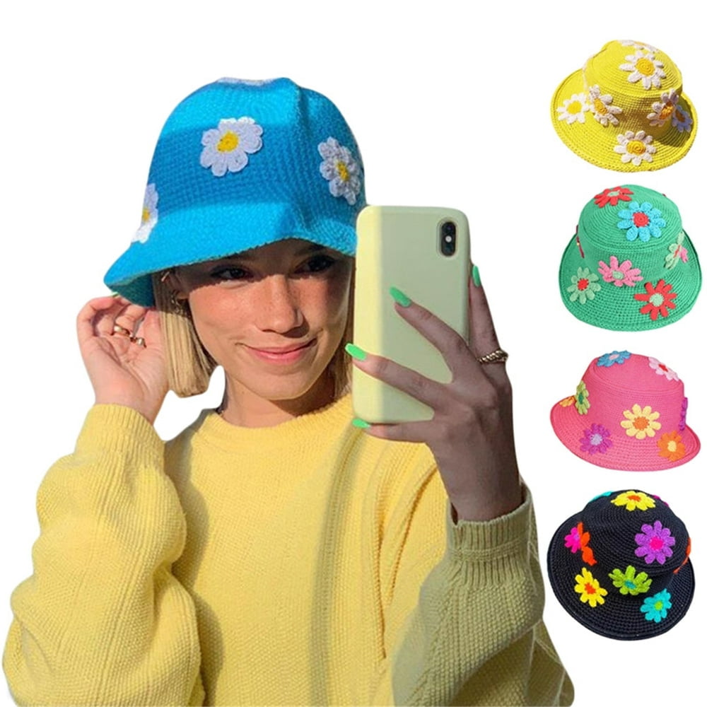 Chapeau De Seau Au Crochet Pour Femmes - Motif Floral - Pliable - Chapeau D'Été Pêche Ou Plage - 6