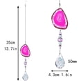 thumbnail image 5 of H&D Suncatcher Crystal Hanging Pendant - Natural Agate Slices for Home Decor,Pink, 5 of 6