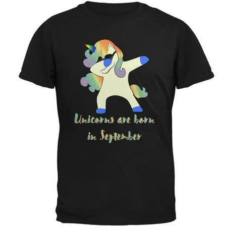 September Birthday Dabbing Unicorn Sunglasses Mens T Shirt