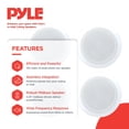 thumbnail image 3 of 4) Pyle PDIC51RD 5.25 Inch 150W Round White In-Ceiling Wall Flush Speakers Four, 3 of 10